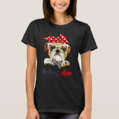 T-shirt Anglais Bulldog Lote mignonne Bully Chien Maman Fe (Devant)