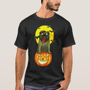 T-shirt Anglais Bulldog Zombie Jack-o'-lantern Citrouille