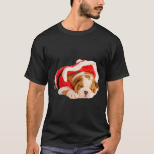 T-shirt Anglais Chien Chien Chien Chien Père Noël Costume