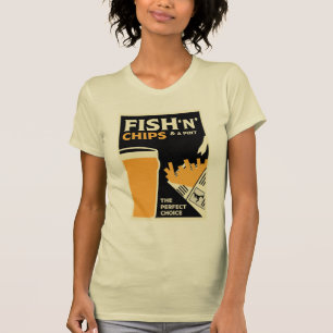 T-shirt Anglais Classique Poisson Et Chips