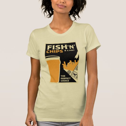 T-shirt Anglais Classique Poisson Et Chips (Devant)