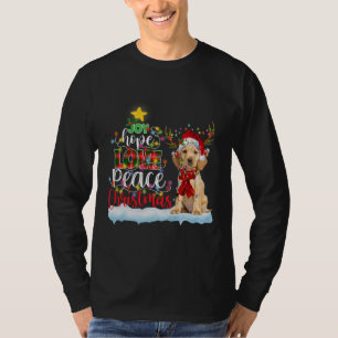 T-shirt Anglais Cocker Espagnol Père Noël Lumière de No