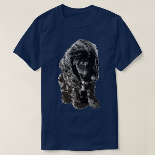 T-shirt Anglais Cocker Spaniel Black Chien Chien Chien Chi (Design devant)