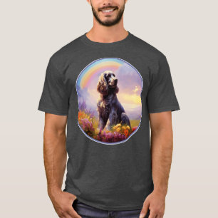T-shirt Anglais Cocker Spaniel Memorial Rainbow Bridge Col