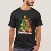 T-shirt Anglais Cocker Spaniel Reindeer lumières de Noël D (Devant)