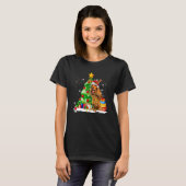 T-shirt Anglais Cocker Spaniel Reindeer lumières de Noël D (Devant entier)