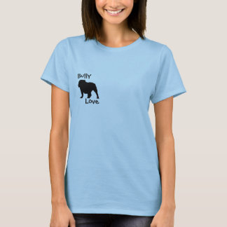 T-shirt anglais de bouledogue d'amour de despote