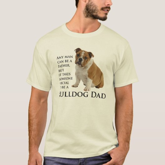 T-shirt anglais de papa de bouledogue (Devant)
