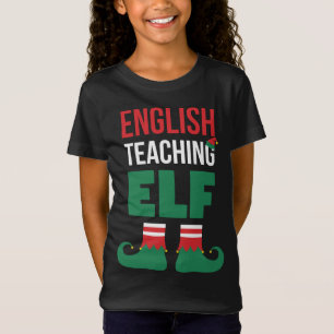 T-Shirt Anglais Enseignement Elf mignon cadeau de Noël pou