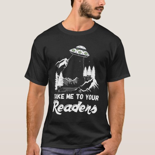 T-shirt Anglais Professeur Bibliothèque Fun Alien Lecture (Devant)