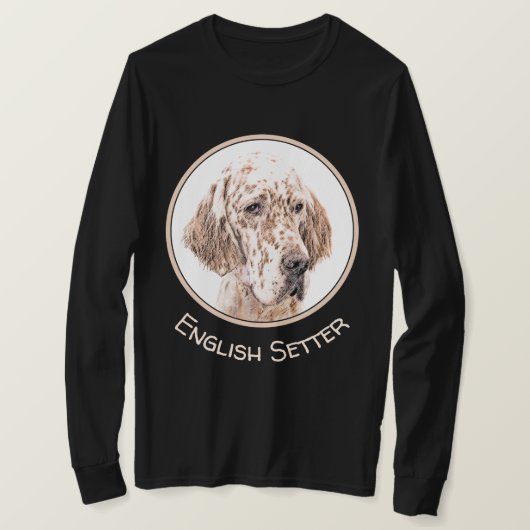 T-shirt Anglais Setter Orange Belton Peinture Chien Art (Design devant)