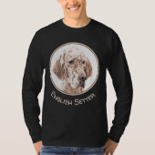 T-shirt Anglais Setter Orange Belton Peinture Chien Art (Devant)