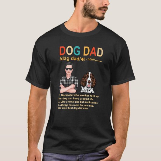 T-shirt Anglais Springer Spaniel Chien Papa Définition Pèr (Devant)