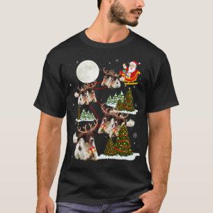 T-shirt Anglais Springer Spaniel Noël Arbre de Noël lumièr