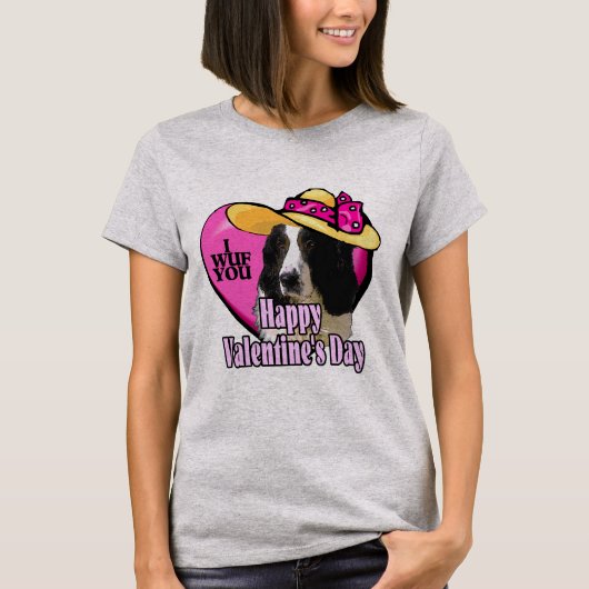 T-shirt anglais Springer Spaniel Valentines Day (Devant)