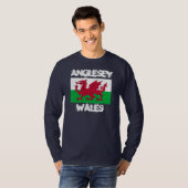 T-shirt Anglesey, Pays de Galles avec drapeau gallois (Devant entier)