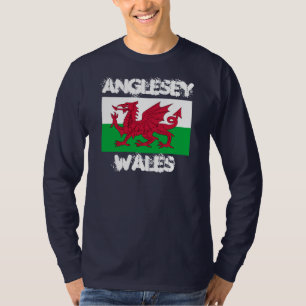 T-shirt Anglesey, Pays de Galles avec drapeau gallois