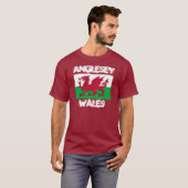 T-shirt Anglesey, Pays de Galles avec le drapeau de (Devant entier)
