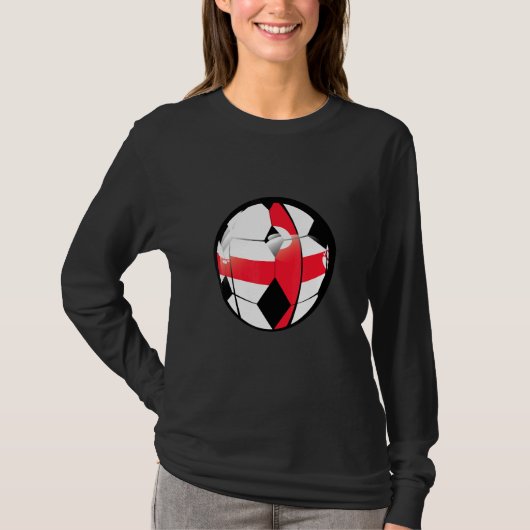 T-shirt Angleterre National Drapeau de football Ball Fan J (Devant)