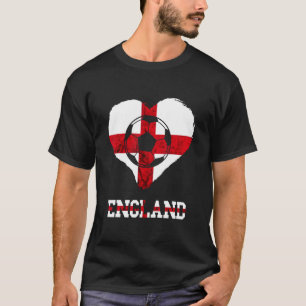 T-shirt Angleterre Soccer Ball Heart St George's Cross Eng