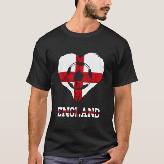 T-shirt Angleterre Soccer Ball Heart St George's Cross Eng (Devant)