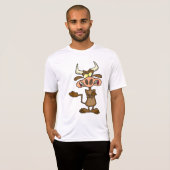 T-shirt Angry Cartoon Bull Funny Grumpy (Devant entier)