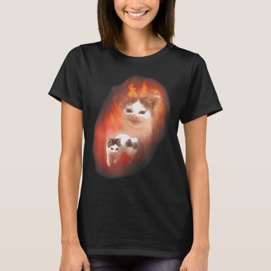 T-shirt Angry Cat Meme Funny Silly Cat Kitten Lover Humor (Devant)