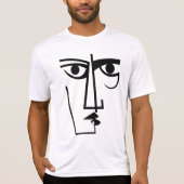 T-shirt Angry Eyes Expression Abstraite Femme Face Line Ar (Devant)