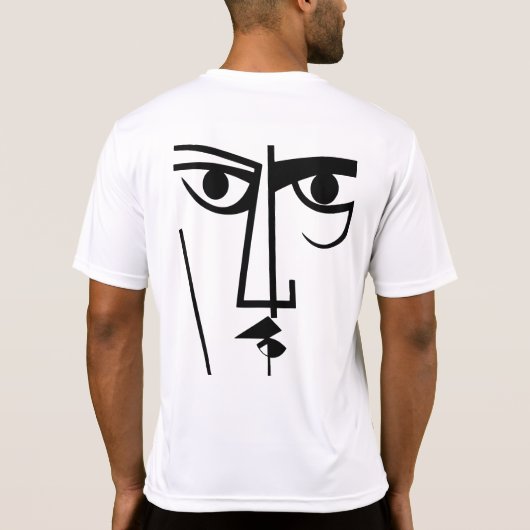 T-shirt Angry Eyes Expression Abstraite Femme Face Line Ar (Dos)