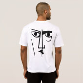 T-shirt Angry Eyes Expression Abstraite Femme Face Line Ar (Dos entier)