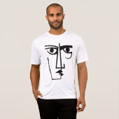 T-shirt Angry Eyes Expression Abstraite Femme Face Line Ar (Devant entier)
