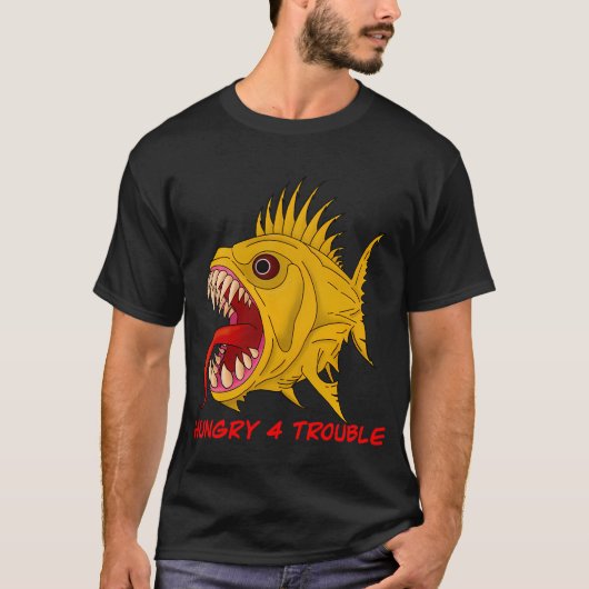 T-shirt Angry Fish - Affamé de Problèmes (Devant)