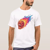 T-shirt Angry Flaming Meteor Fireball Space Comet Cartoon (Devant)