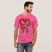 T-shirt Angry Heart Anti Valentine Gun Happy Valenitne (Devant entier)