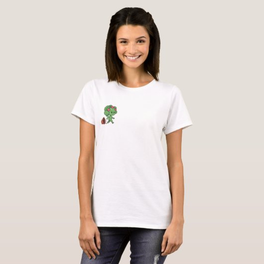 T-shirt Angry Plant Creature Escaping Broken Pot Cartoon (Devant entier)