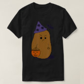 T-shirt Angry Potato Funny Halloween Grumpy Potato Wizard (Design devant)