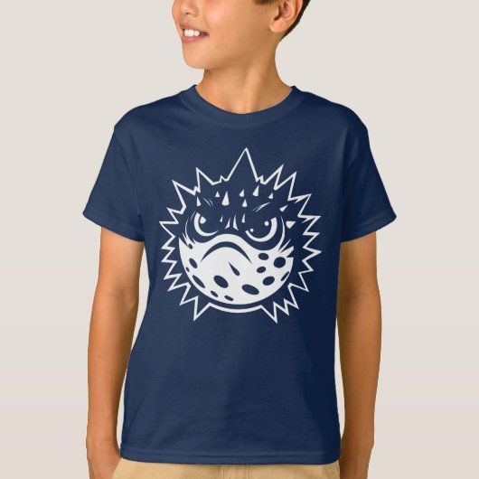 T-shirt Angry Puffer Fish Funny Introvert Beach Trip Kids (Devant)