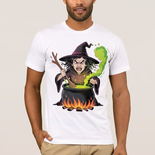 T-shirt Angry Witch Halloween (Devant)