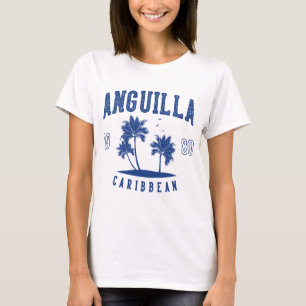 T-shirt Anguilla Palmier des Caraïbes 1980