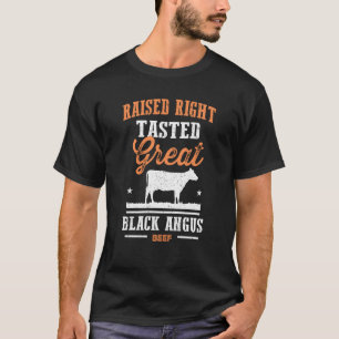 T-shirt Angus noir élevé droite dégusté grand 1
