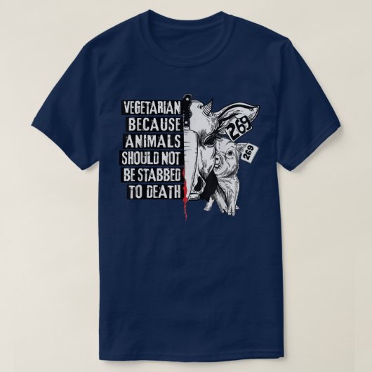 T-shirt Animal Activist animals not be stabbed (Design devant)