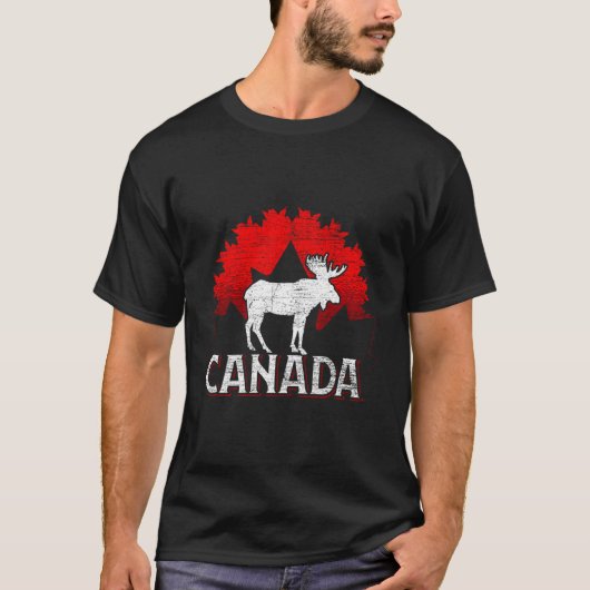 T-shirt Animal canadien Moose Maple Leaf Canada (Devant)