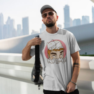 T-shirt Animal Chat Dormir Sur L'Homme