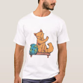 T-shirt Animal Chat Jouer Avec La Planète (Devant)