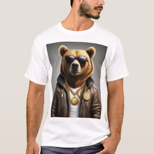 T-shirt Animal cool Avec Lunettes De Soleil Et Veste En Cu
