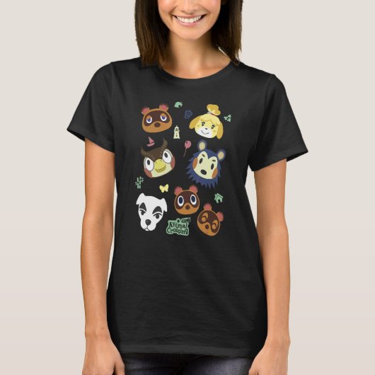 T-shirt Animal Crossing Group Big Face Poster (Devant)