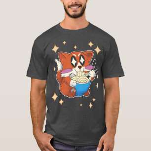 T-shirt Animal Cute Kawaii japonais Ramen Fox Anime Manga