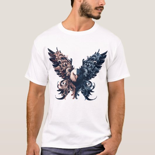 T-shirt animal d'art de l'aigle (Devant)