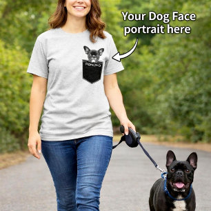 T-shirt Animal de Compagnie Dans Ma Poche Photo et Nom Chi