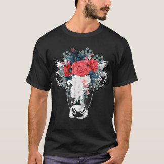 T-shirt Animal de ferme Nature Fleur Cadeau Vache